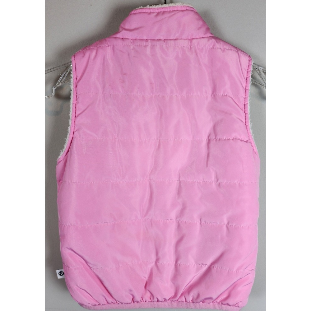 Piping Hot Down Quilted Sherpa Lined Vest Girls Kids Size 6/7 Bubblegum Pink - Picture 2 of 6